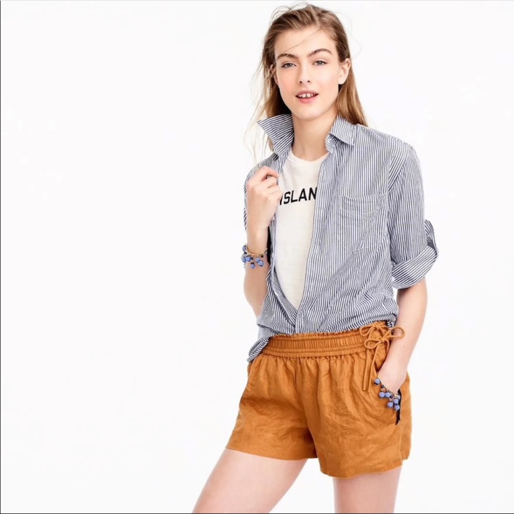 VGUC J.Crew Golden Mustard Linen Shorts